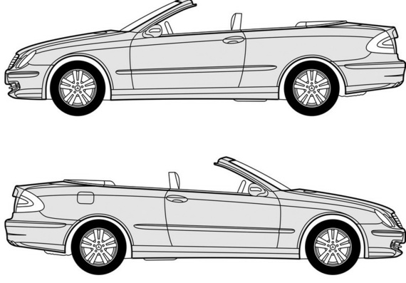 Mercedes Benz CLK cabriolet (2003) (Mercedes Benz CLK Cabriolet (2003)) - drawings (drawings) of the car